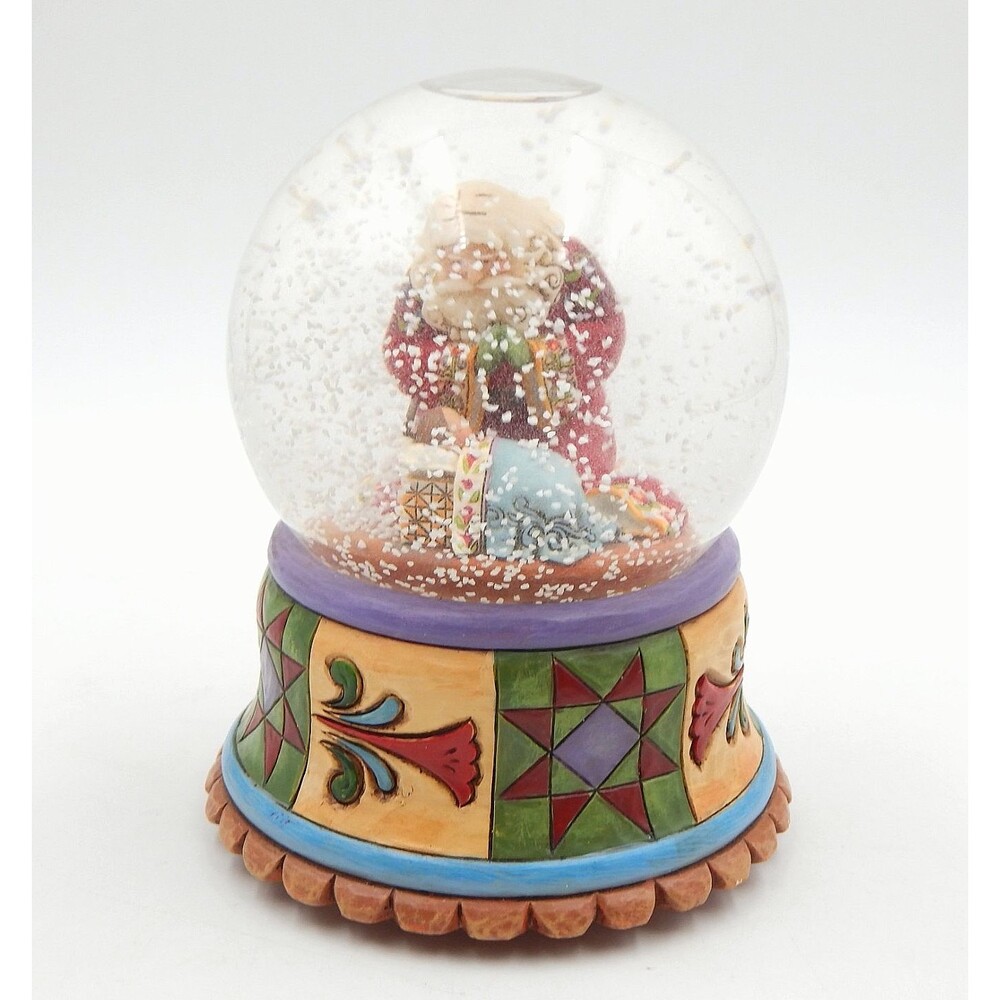 Jim Shore Worship The Newborn King Snow Globe Santa Nativity Christmas 2010